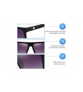 Square Square Sunglasses for Men UV Protection Designer Retro Driving Sunglasses shades for men - Black Frame Grey Lens - CU1...