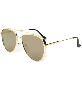 Oversized Classic Aviator Sunglasses Military Style Air Force Pilot Glasses Eyewear Metal Frame - Gold Gold 50264 - CO18CE25U...