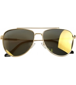 Oversized Classic Aviator Sunglasses Military Style Air Force Pilot Glasses Eyewear Metal Frame - Gold Gold 50264 - CO18CE25U...