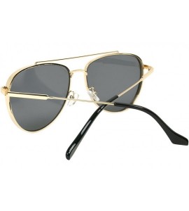 Oversized Classic Aviator Sunglasses Military Style Air Force Pilot Glasses Eyewear Metal Frame - Gold Gold 50264 - CO18CE25U...