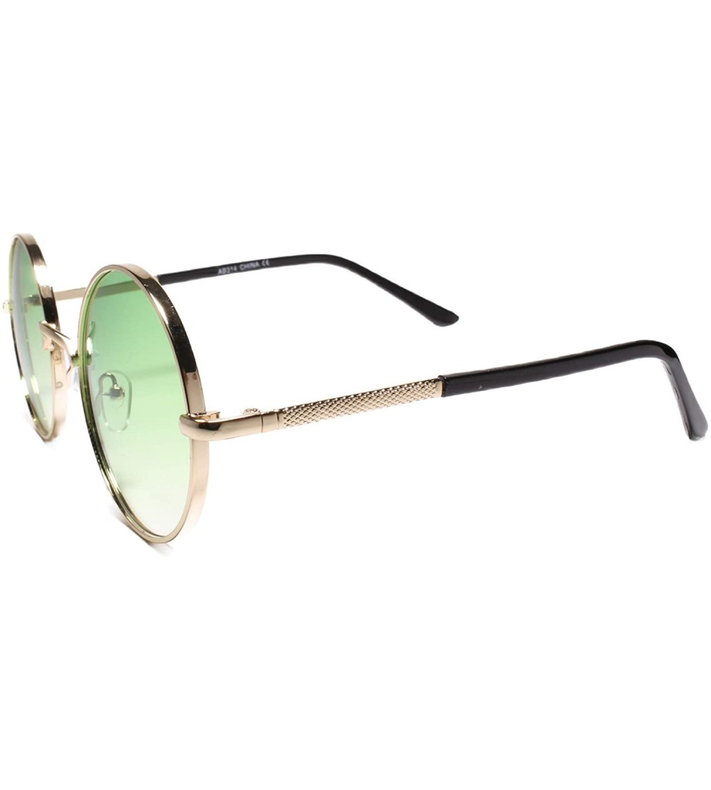 Round New Classy Elegant Trendy Vintage Retro Style Round Sunglasses - Green - CO18UM8QDDL $23.37