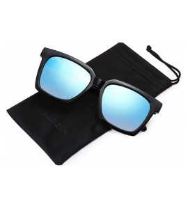 Square Vintage Square Sunglasses for Women - Mens Fashion Black Glasses-UV400 Protective Eyewear PZ1683 - Ocean Blue - C818TK...