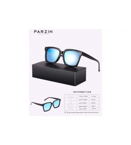 Square Vintage Square Sunglasses for Women - Mens Fashion Black Glasses-UV400 Protective Eyewear PZ1683 - Ocean Blue - C818TK...