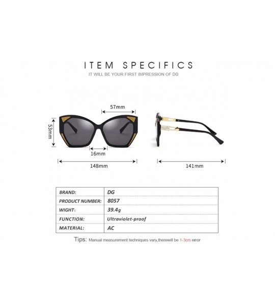 Sport Large frame polygon fashion ladies sunglasses high-end tide sunglasses-Frame gradient tea - CI197ZQ345X $36.48