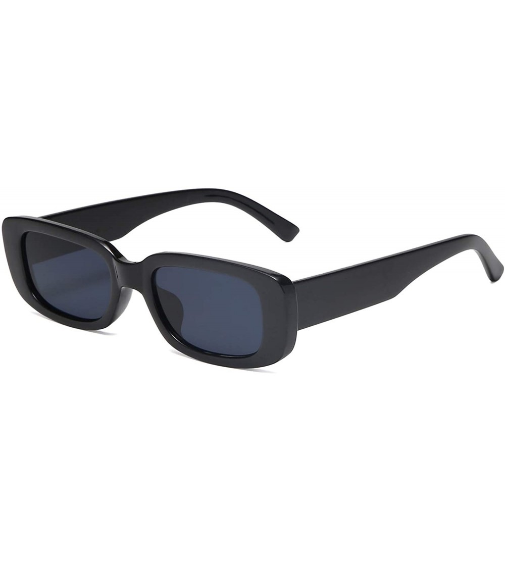 Square Rectangular Sunglasses for men UV Protection Small Wide Retro Frame Fashion Shades 90's Vintage Escape - C719CZGSSG9 $...