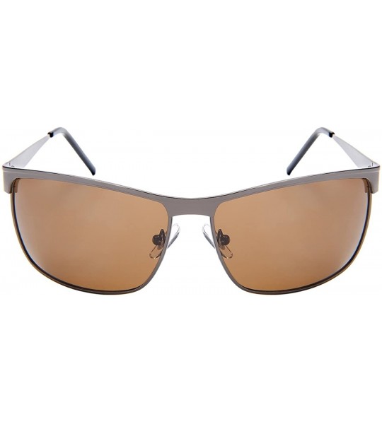 Square Men's Fashion Square Sunnies w/Polarized Lens 1206-P - Gunmetal - CD1836Y4IIH $20.28