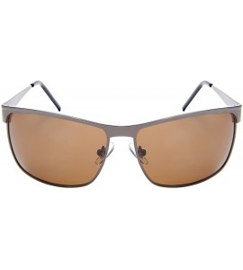 Square Men's Fashion Square Sunnies w/Polarized Lens 1206-P - Gunmetal - CD1836Y4IIH $20.28