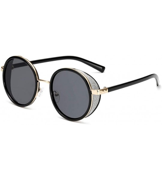 Square Gothic Steampunk Round Sunglasses TAC Polarized Lens Fashion Sun Glasses Women Vintage Shade Glasses - CT18U63RACO $25.54