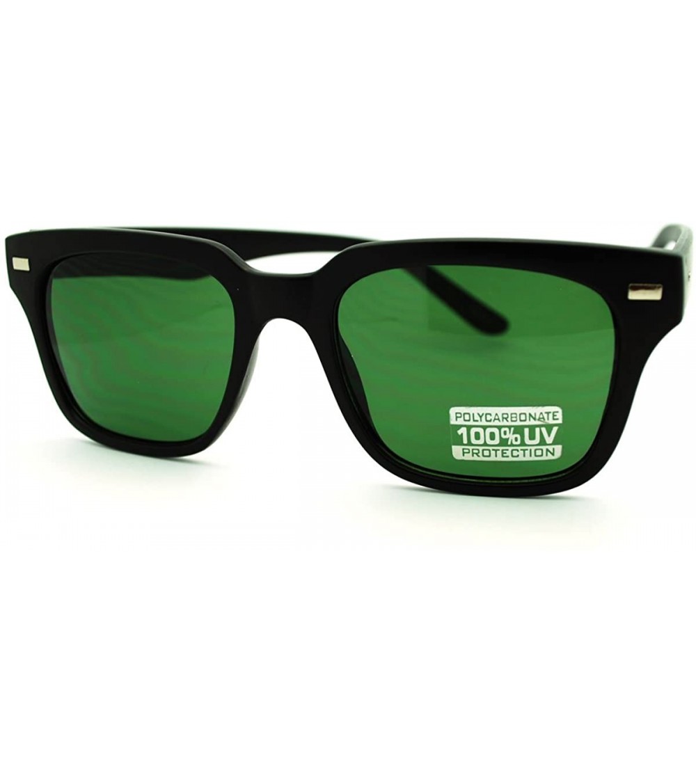 Rectangular Retro Style Square Sunglasses Classic Designer Fashion Eyewear - Matte Black - CR11DWEKNYB $18.87