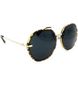 Round Women Polarized Round Sunglasses Fashion Oversized 100% UV - Tortoise - CG18RKGUZ0R $18.49