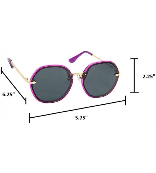 Round Women Polarized Round Sunglasses Fashion Oversized 100% UV - Tortoise - CG18RKGUZ0R $18.49