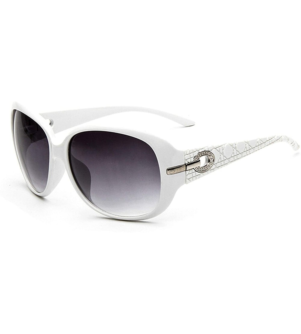 Oval Classic Retro Designer Style Sunglasses for Men or Women plastic PC UV400 Sunglasses - White - C218T2TZU6O $28.32