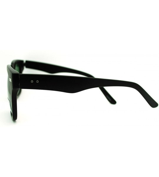 Rectangular Retro Style Square Sunglasses Classic Designer Fashion Eyewear - Matte Black - CR11DWEKNYB $18.87