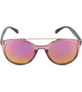 Square Classic Oversized Sunglasses Round - Crystal Purple Frame/Red Revo Lens - CU18CZZI33U $29.41