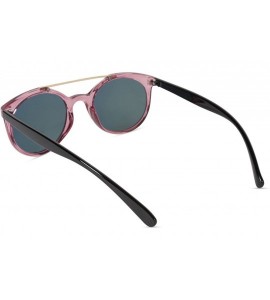 Square Classic Oversized Sunglasses Round - Crystal Purple Frame/Red Revo Lens - CU18CZZI33U $29.41