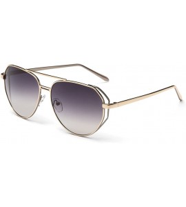 Oversized Women's Vintage Classic Full Mirrored Aviator Sunglasses UV400 59mm - Gold/Grey - CA12FPZNIHX $23.68