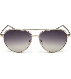 Oversized Women's Vintage Classic Full Mirrored Aviator Sunglasses UV400 59mm - Gold/Grey - CA12FPZNIHX $23.68