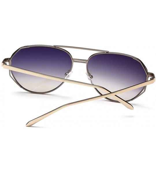 Oversized Women's Vintage Classic Full Mirrored Aviator Sunglasses UV400 59mm - Gold/Grey - CA12FPZNIHX $23.68