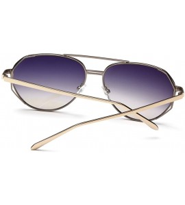 Oversized Women's Vintage Classic Full Mirrored Aviator Sunglasses UV400 59mm - Gold/Grey - CA12FPZNIHX $23.68