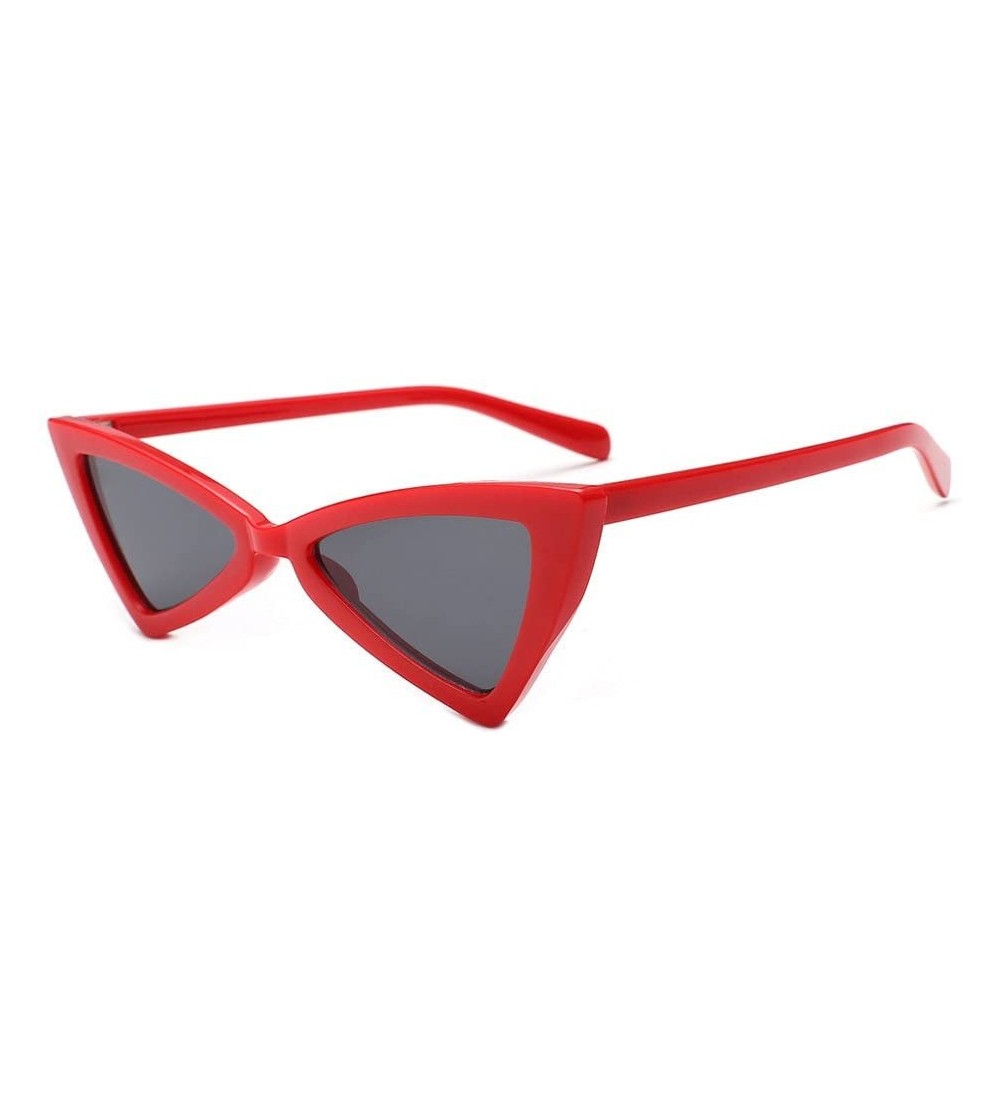 Cat Eye Women Vintage Cat Eye Frame Shades Acetate Triangle Frame UV Glasses Sunglasses (E) - CH18RNKYAAU $16.63