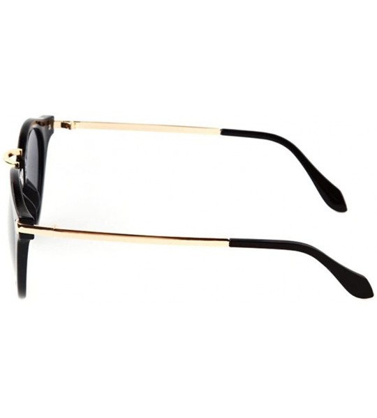 Goggle Women Retro Round Coating Sunglasses Vintage Glasses Metal Arrow Sunglass - Black - CY17AALNMT9 $19.57