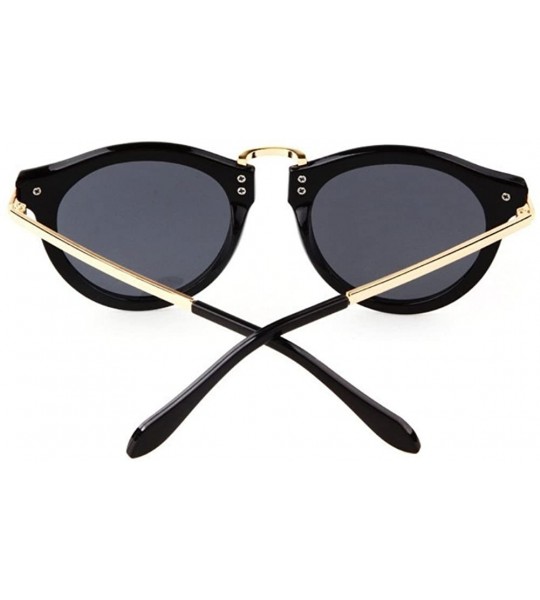 Goggle Women Retro Round Coating Sunglasses Vintage Glasses Metal Arrow Sunglass - Black - CY17AALNMT9 $19.57