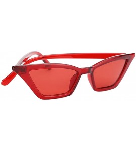 Round Retro Cateye Sunglasses for Women UV Protection Fashion Clout Goggles - D-red - CR18E22O75A $24.80