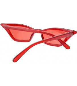 Round Retro Cateye Sunglasses for Women UV Protection Fashion Clout Goggles - D-red - CR18E22O75A $24.80