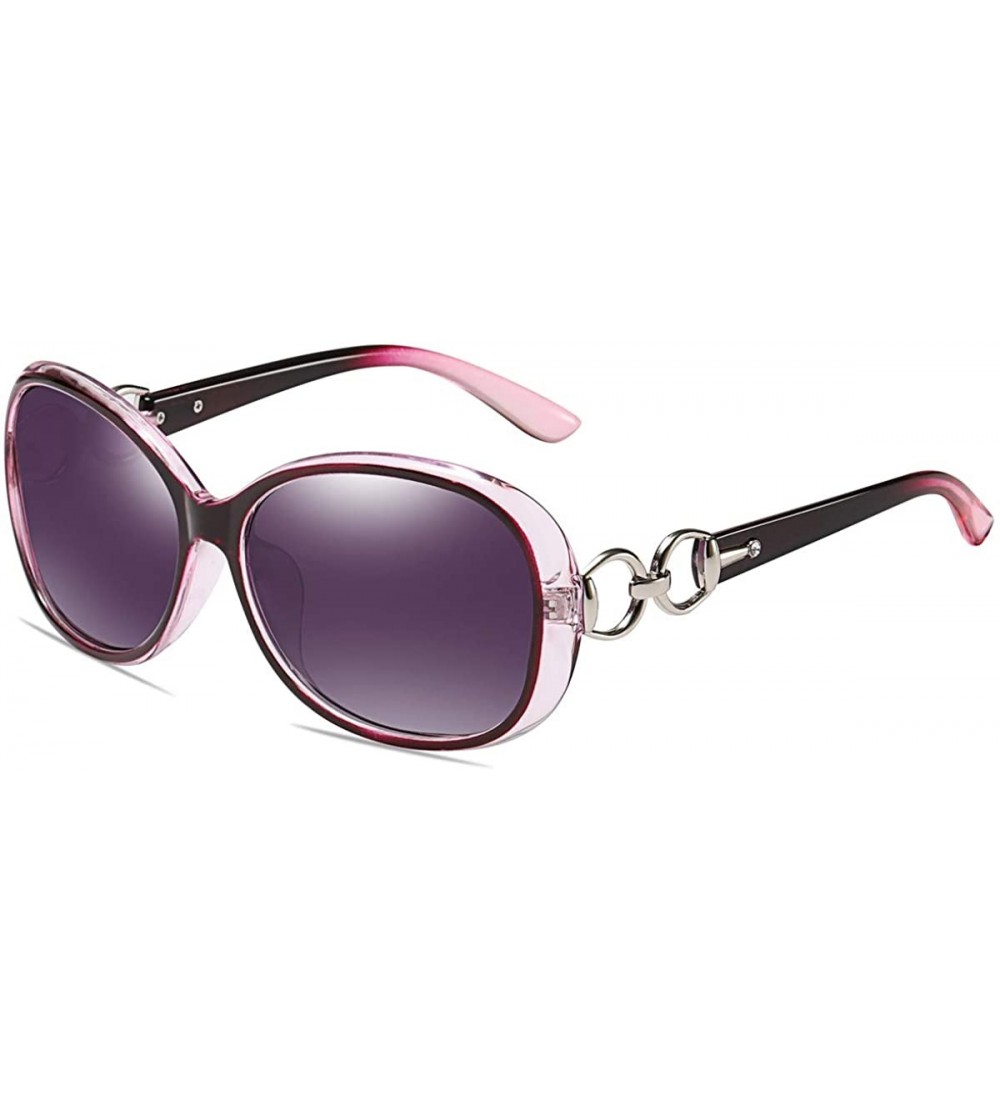 Sport Luxury Retro Goggle Women Polarized Sunglasses 100% Oversized UV Protection 2115 - Purple - CC18MG53535 $20.12