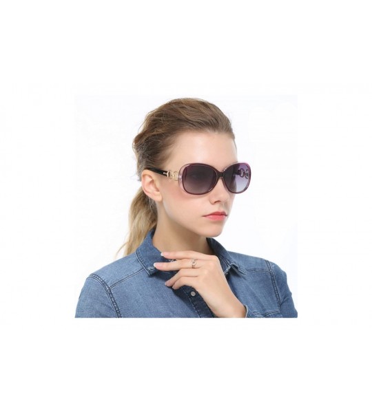 Sport Luxury Retro Goggle Women Polarized Sunglasses 100% Oversized UV Protection 2115 - Purple - CC18MG53535 $20.12