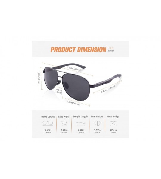 Sport Pilot Polarized Sunglasses for Men Lightweight Al-Mg Sports UV400 S704 - Matte Black Frame/Gray Lens - C118XQ3O27U $30.47