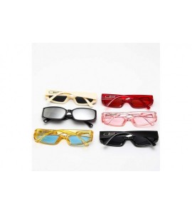 Wrap Classic Rectangle Small Full Frame Sunglasses For Women Unisex Adults - Red - CO196M4I5O0 $16.47