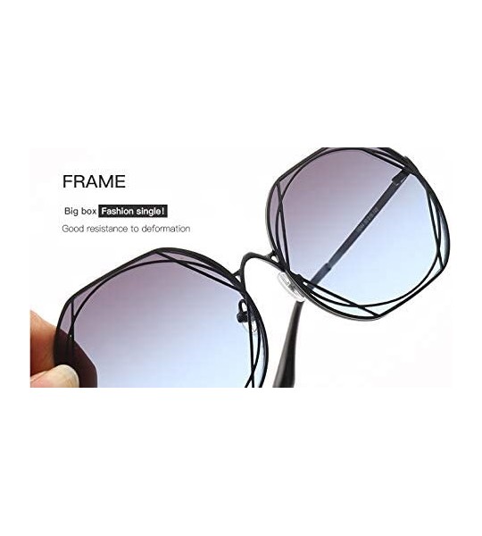 Aviator Round Polarized Sunglasses Ocean Color HD Lens Metal Lightweight Frame Glasses for Women - Grey - CS18KRHDWUS $29.47