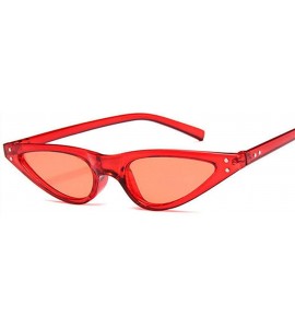 Aviator Oulylan Small Cat Eye Sunglasses Women Vintage Trendy Sun Clear Red As Picture - Leopard - CH18YKSXMYG $18.11