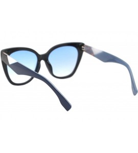 Butterfly Square Cateye Sunglasses Womens Butterfly Shape Studded Top Shades UV 400 - Black Navy (Blue) - CO1963SMRIY $24.05