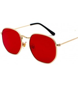 Rimless Square Sunglases Men Women Metal Frame Fishing Glasses Gold Gray Eyewear - Gold Clear Red - C9194OW8RUA $48.63