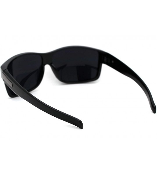 Rectangular Mens 90s All Black Gangster Warp Plastic Biker Sunglasses - C518WLRHY5R $20.03