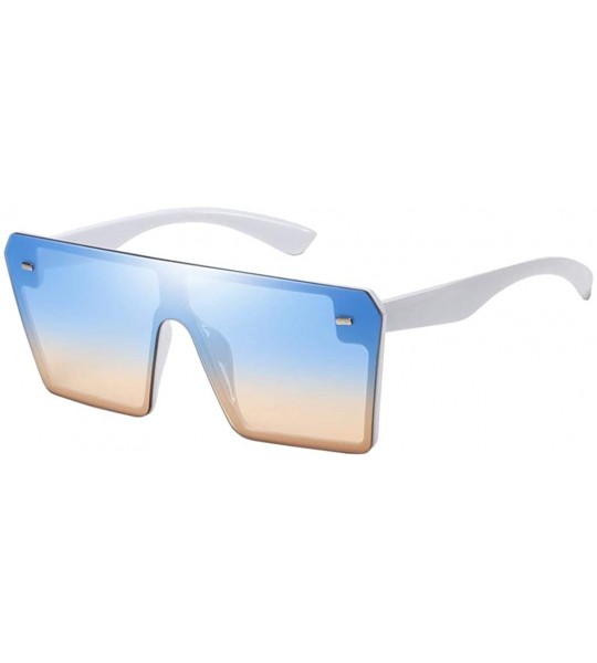 Oversized Rectangle Sunglasses Outdoor Oversized Frames Tinted Lens UV 400 Eyewear Shades - Light Blue - CX190C3A7ED $24.21