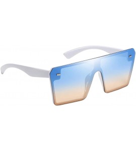 Oversized Rectangle Sunglasses Outdoor Oversized Frames Tinted Lens UV 400 Eyewear Shades - Light Blue - CX190C3A7ED $24.21