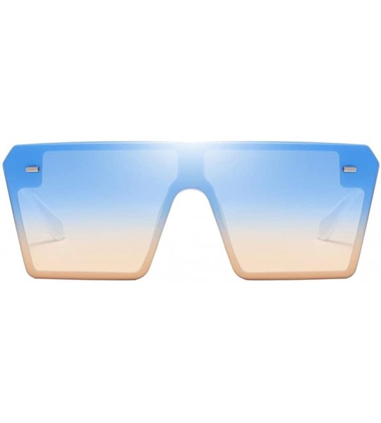 Oversized Rectangle Sunglasses Outdoor Oversized Frames Tinted Lens UV 400 Eyewear Shades - Light Blue - CX190C3A7ED $24.21