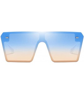 Oversized Rectangle Sunglasses Outdoor Oversized Frames Tinted Lens UV 400 Eyewear Shades - Light Blue - CX190C3A7ED $24.21