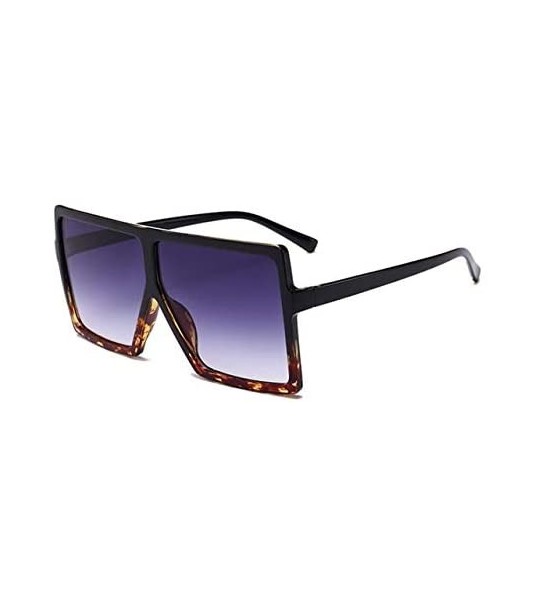 Oversized Oversized Sunglasses Fashion Glasses - C2 Black Leoaprd Gra - CK19922EDKM $64.96