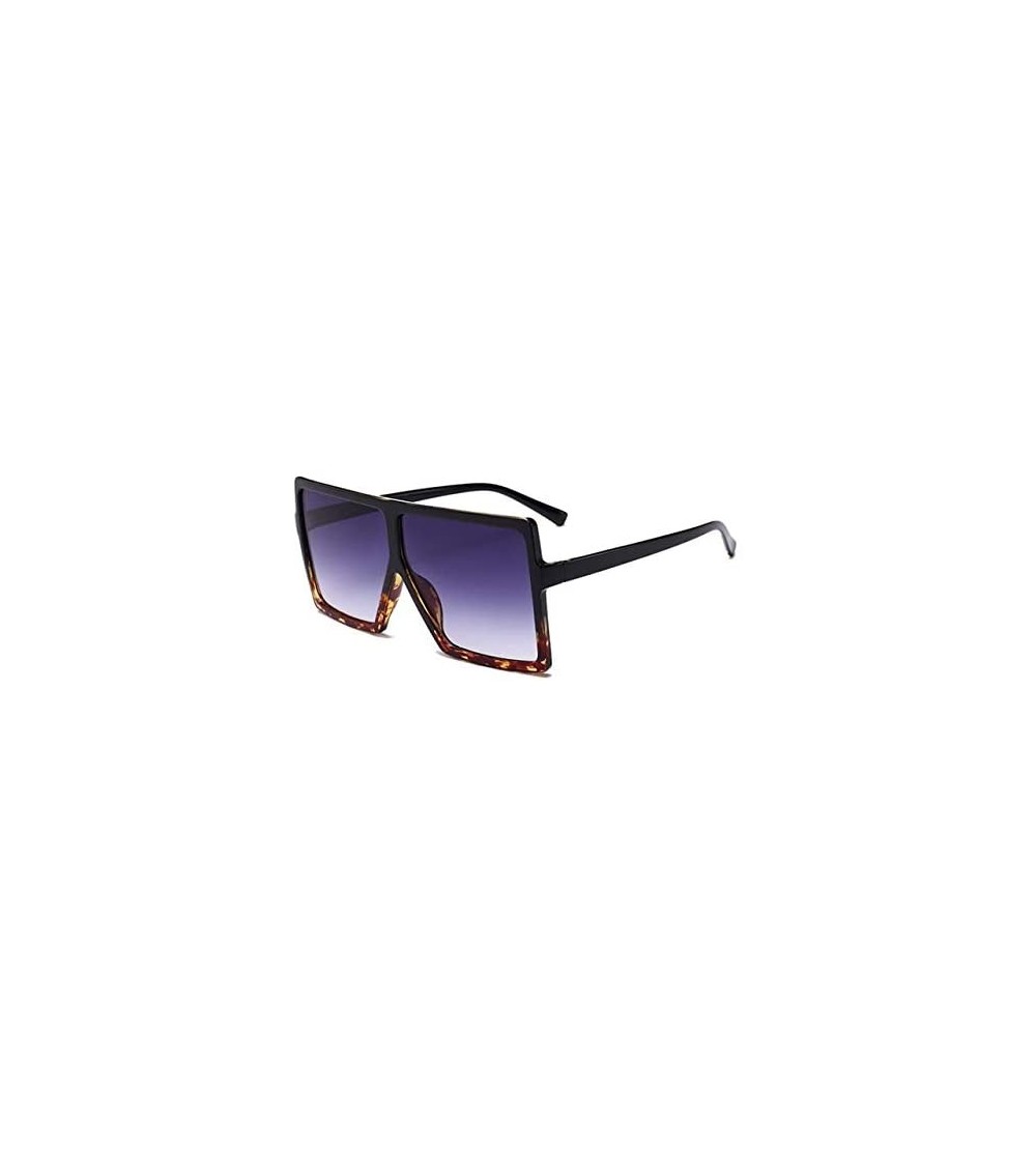Oversized Oversized Sunglasses Fashion Glasses - C2 Black Leoaprd Gra - CK19922EDKM $64.96