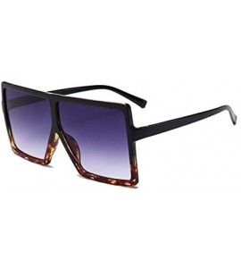 Oversized Oversized Sunglasses Fashion Glasses - C2 Black Leoaprd Gra - CK19922EDKM $64.96