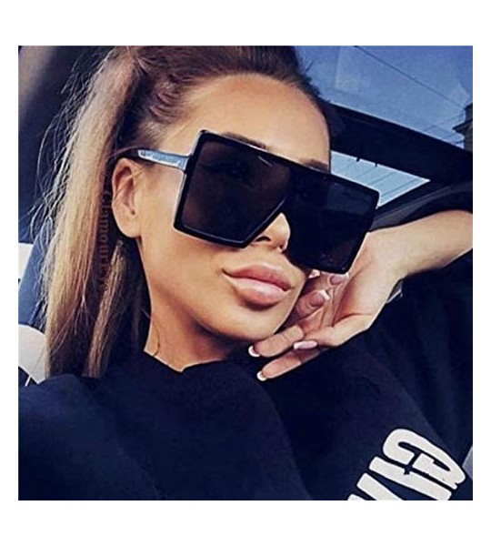 Oversized Oversized Sunglasses Fashion Glasses - C2 Black Leoaprd Gra - CK19922EDKM $64.96