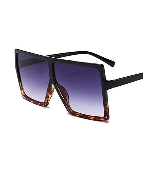 Oversized Oversized Sunglasses Fashion Glasses - C2 Black Leoaprd Gra - CK19922EDKM $64.96