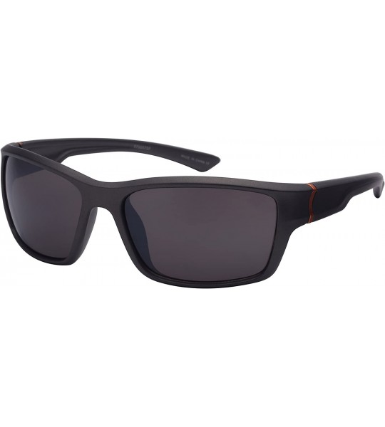 Sport Sports Style Sunglasses with Flash Mirror Lens 570057SF-FM - Grey - CI1256YWSAZ $20.12