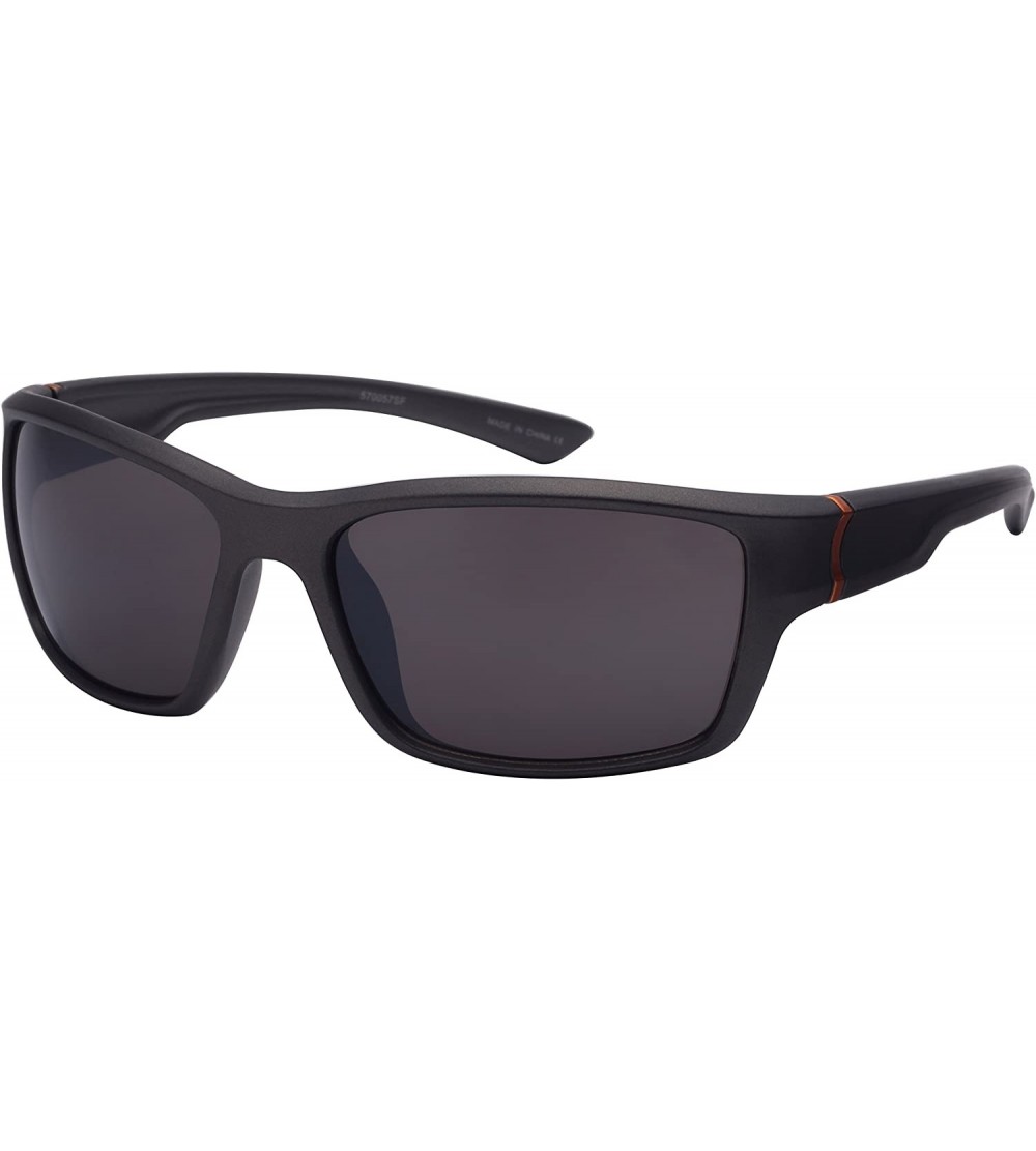 Sport Sports Style Sunglasses with Flash Mirror Lens 570057SF-FM - Grey - CI1256YWSAZ $20.12