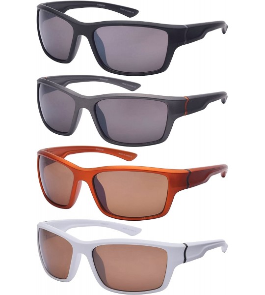 Sport Sports Style Sunglasses with Flash Mirror Lens 570057SF-FM - Grey - CI1256YWSAZ $20.12