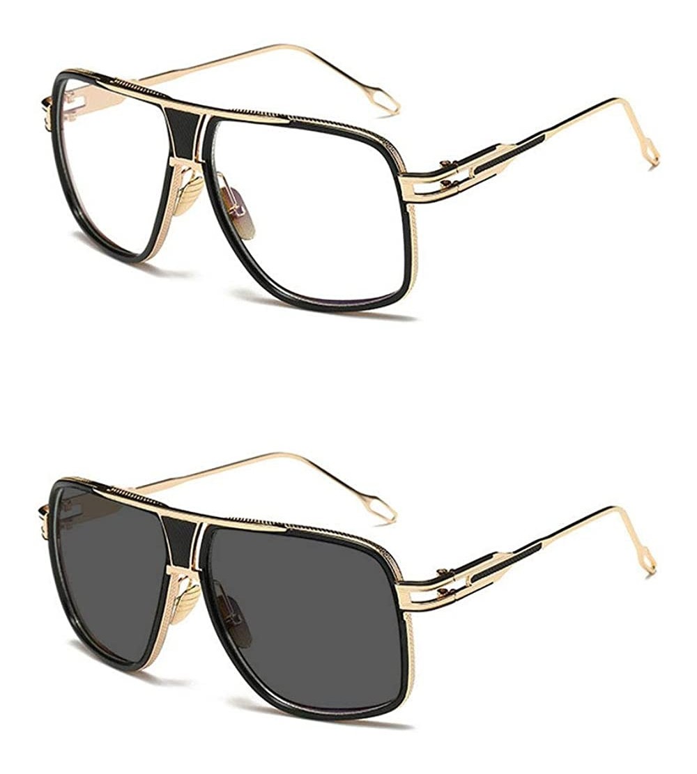 Square 2019 transition sunglasses sun photochromic men fashion trend big frame brand designer glasses frame - CU18WQDCX4H $39.52